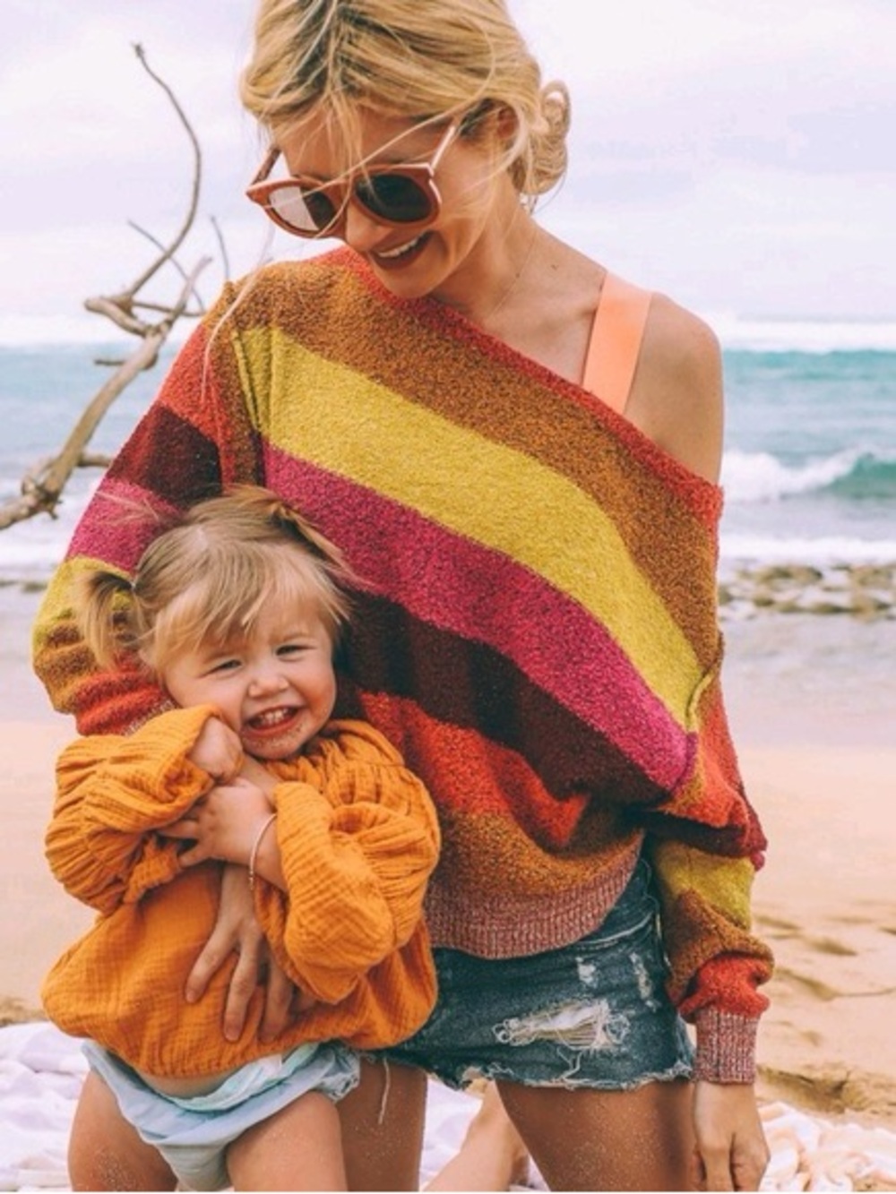 Free People Candyland Sweater in Yellow, Pink, Red, Orange, Brown